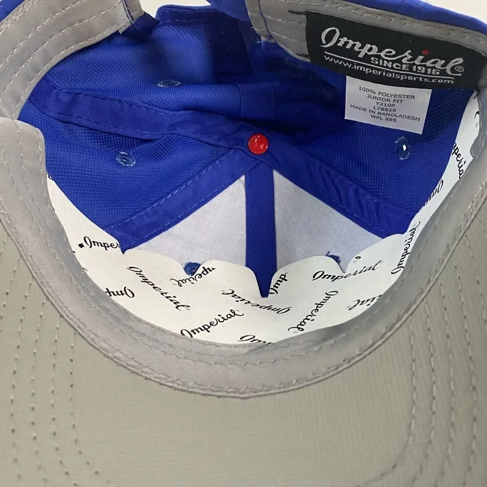 NWT Imperial YOUTH Blue Arlington Junior Golf Adjustable Baseball Hat UPF 50+